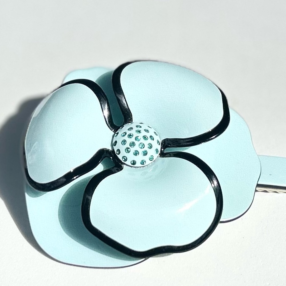 Light Blue Camelia Hair Clip
